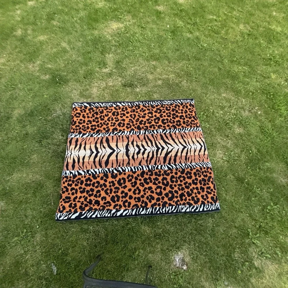 vtg exta large beach towel animal print new 60